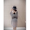 TE6603HPG New style Korean fashion V neck slim stripes two pieces maternity dress
