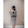 TE6603HPG New style Korean fashion V neck slim stripes two pieces maternity dress