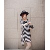 TE6603HPG New style Korean fashion V neck slim stripes two pieces maternity dress