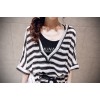 TE6603HPG New style Korean fashion V neck slim stripes two pieces maternity dress