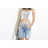 TE6604HPG National style embroidery tassel sleeveless tops