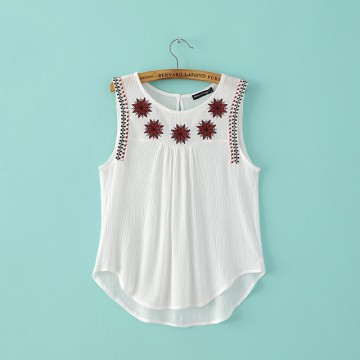 TE6605HPG New style embroidery five-pointed stars sleeveless tops