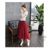 8109 Literature and art flax tops with A-line skirt