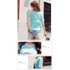 TE8108NRQ Korean style lace back simple embroidery mesh beauty pattern t-shirt