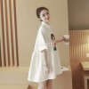 TE652XWTX Plus size v cartoon print lapel maternity dress