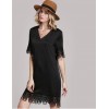 TE8802PTN Europe fashion v neck lace slim dress