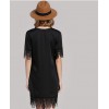 TE8802PTN Europe fashion v neck lace slim dress