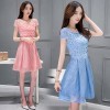 TE8823DDLY New style lace sweet empire waist short sleeve dress