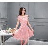 TE8823DDLY New style lace sweet empire waist short sleeve dress