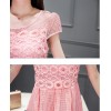 TE8823DDLY New style lace sweet empire waist short sleeve dress