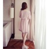 TE8891HYJ Plus size v neck national style embroidery slim waist dress