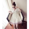 TE8891HYJ Plus size v neck national style embroidery slim waist dress