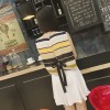 TE8891YGFS Stripes lacing back tops with skirt