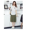 TE913XMT Vintage fresh ramie cotton short sleeve tops with skirt