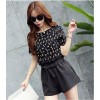 TE9523BOOT Korean fashion shivering tops with wide leg shorts