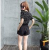 TE9523BOOT Korean fashion shivering tops with wide leg shorts