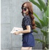 TE9523BOOT Korean fashion shivering tops with wide leg shorts