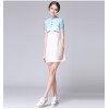 TE9648LLYG New style fresh embroidery contract color short sleeve dress