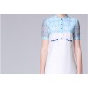 TE9648LLYG New style fresh embroidery contract color short sleeve dress