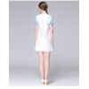 TE9648LLYG New style fresh embroidery contract color short sleeve dress