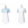 TE9648LLYG New style fresh embroidery contract color short sleeve dress