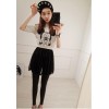 TE9909WJYS Lace splicing cartoon print stripes dress