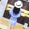 TE9927YBF Clock lace tassel slim dress