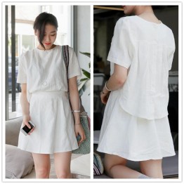 TE2220ALFS Korean fashion sweet fake two piece A line dress