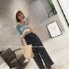 TE5266QBY New style good-looking dot wide leg chiffon pants