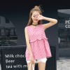 TE5270QBY New style Korean fashion loose joker pullover checks shirt