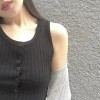 TE797XBB Summer new style buttons slim sleeveless knitting tops