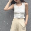 TE797XBB Summer new style buttons slim sleeveless knitting tops