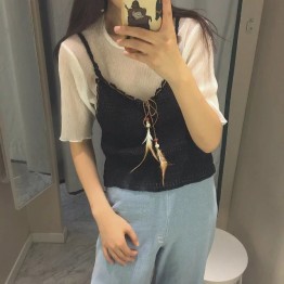 TE798XBB Summer new style joker tassel knitting vest