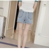 TE5142DDFS Empire waist loose slim casual denim shorts