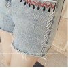 TE5142DDFS Empire waist loose slim casual denim shorts