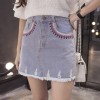 TE5144DDFS National style embroidery denim skirt