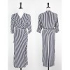 TE6433YZS Fashion vertical stripes irregular slim waist dress