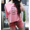 TE6434YZS Candy color macarons batwing sleeve letter print t-shirt with shorts