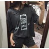 TE6434YZS Candy color macarons batwing sleeve letter print t-shirt with shorts