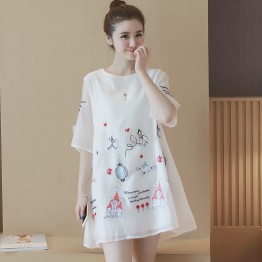 TE8810SYM Interest cartoon embroidery organza maternity dress