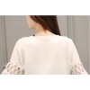 TE8825JDYJ Lace splicing chiffon shirt with embroidery shorts