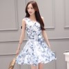 TE8827JDYJ Temperament print v neck two pieces dress