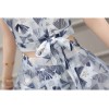 TE8827JDYJ Temperament print v neck two pieces dress