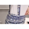 TE8829JDYJ National style print shivering suspender skirt with white t-shirt