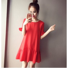 TE8855SYM Flouncing loose slim maternity dress