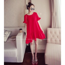 TE8855SYM Flouncing loose slim maternity dress