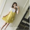 TE8868SYM Maternity cotton t-shirt with lace gallus dress