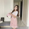 TE8868SYM Maternity cotton t-shirt with lace gallus dress