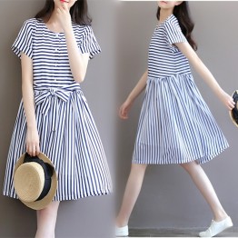 TE8869SYM Stripes chiffon maternity dress