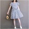 TE8869SYM Stripes chiffon maternity dress